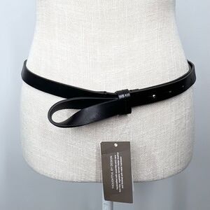 NWT J. Jill Black Italian Leather Knot Belt Medium Large M/L